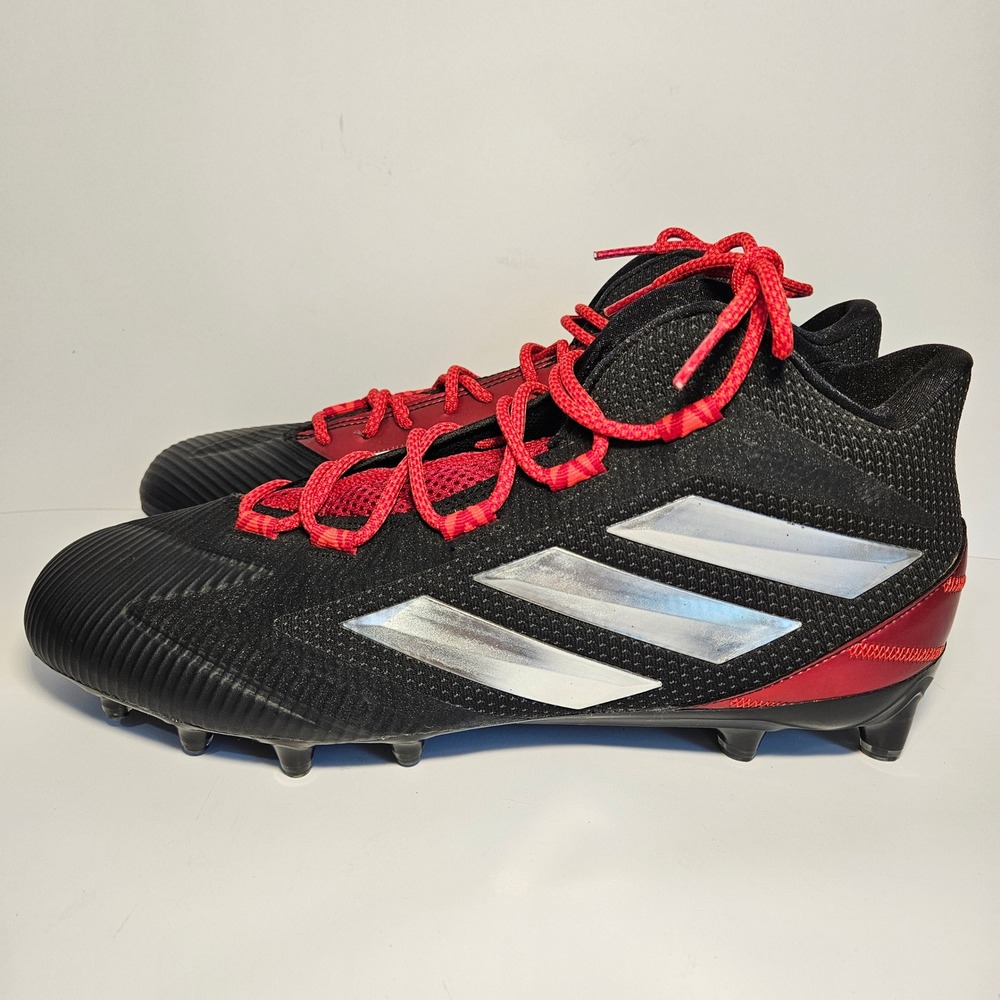 Adidas Freak X Ultra Football Cleats Mens 14 Black Red Silver EE7136 Mid Top